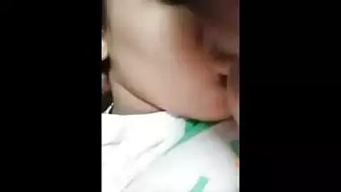 Desi couple sex play with boobs on live video call