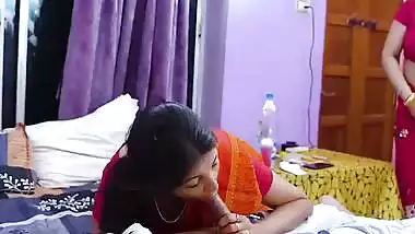 Indian porn of a mom getting horny watching her son fucking