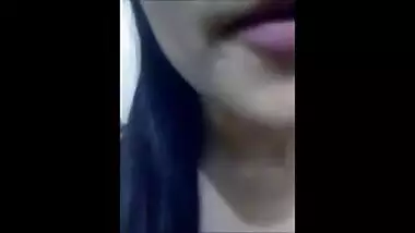 Indian girlfriend exposes her huge boobs and pink pussy for lover