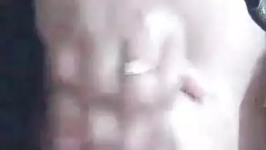 Desi girl sex mood topless boob pressing selfie video