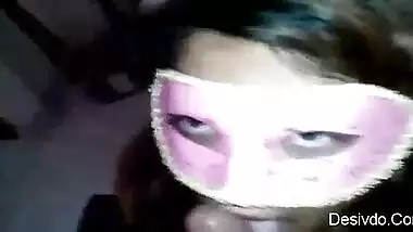 Desi Sexy mask bhabhi oral sex