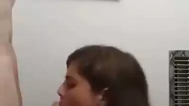 Chubby girl sucks a white dick in NRI porn