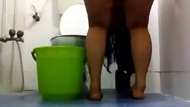 Wild babe in bathroom