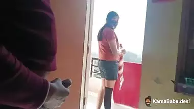 A busty girl sucks her neighbor’s dick in a local sex video