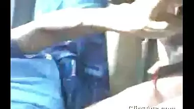 Local desi Inian Tamil maid shaking and making the guy cum in car MMS