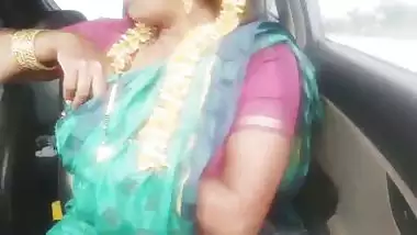 Indian car sex.housewife with husbend's father long drive for fucking. Telugu dirty talks.