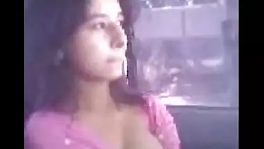 Tits Show In The Car