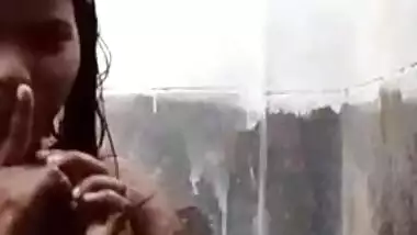 Desi village wife video call in bathroom with lover