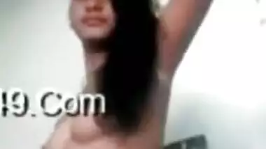 Sexy college girl showing her boobs and pussy