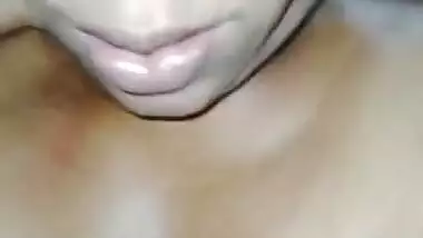 Big boobs girl licking ass hole