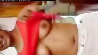 Tamil teen girl flashing boobs to her lover at his office